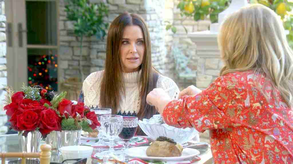 Kathy Hilton and Kyle Richards eating Baked Potato with Caviar