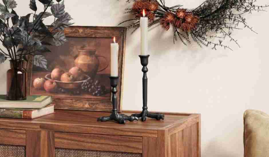 Metal Birdleg Cast Candle Holder