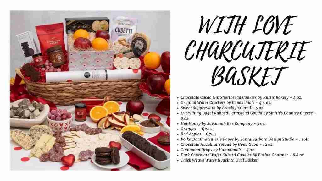WITH LOVE CHARCUTERIE BASKET - best valentines gift baskets