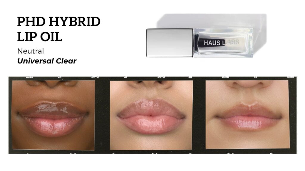 haus labs lip oil swatches universal Clear