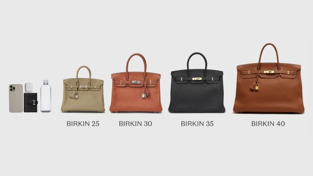 different hermes bags - different birkin sizes