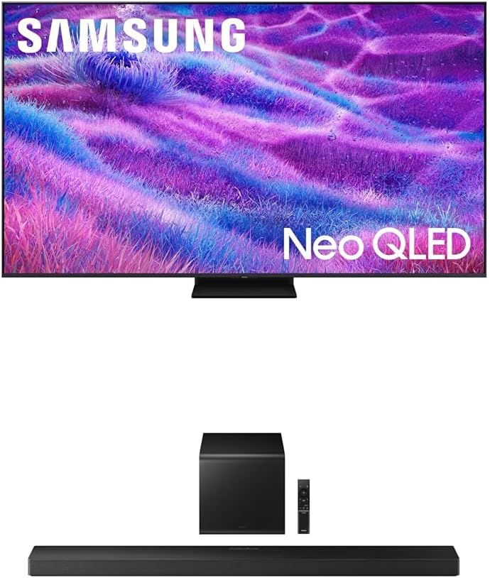 Samsung 85-Inch Class Neo QLED 4K QN80F Series, Vision AI, Mini LED Smart TV (2025 Model, 85QN80F) Neo Quantum HDR Q-Series Soundbar HW-QS700F 3.1.2 ch Subwoofer (2025 Model)