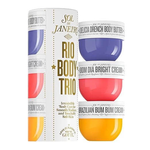 Sol de Janeiro Rio Trio Mini Vanilla Body Cream Trial Set | Travel Size Skincare | Gift Set | $48 Value